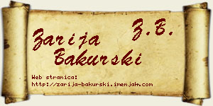 Zarija Bakurski vizit kartica